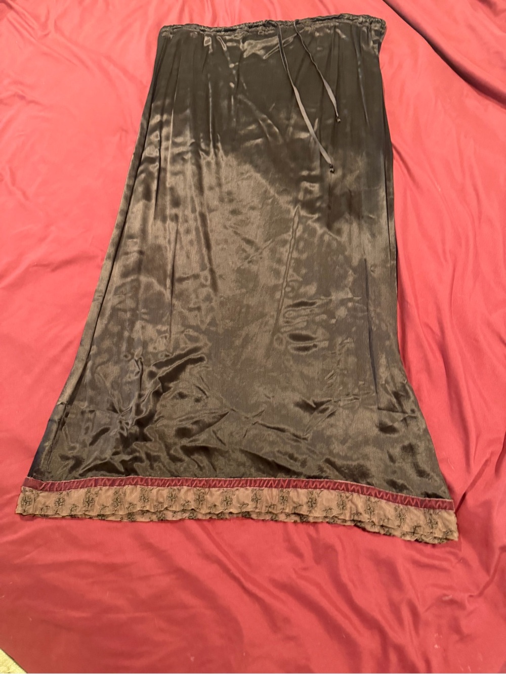 Silky Maxi Skirt from Express with romantic lace hem